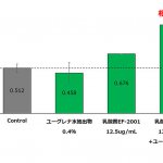 ユーグレナ粉末の水抽出物と乳酸菌を組み合わせることで、免疫細胞の活性化作用に相乗効果が見られました（細胞による試験）