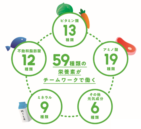 59種類の栄養素がチームワークで働く